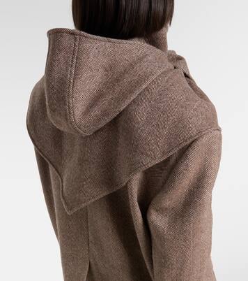 Herringbone hooded wool-blend blazer | Magda Butrym