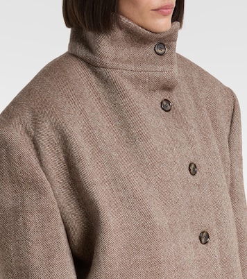 Herringbone hooded wool-blend blazer | Magda Butrym