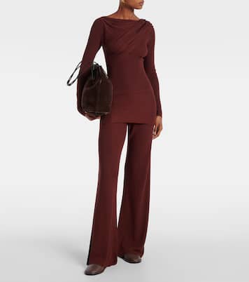 Pantalon ample en soie mélangée  | Aya Muse