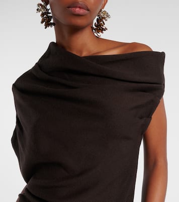 Mabel one-shoulder wool maxi dress | Staud