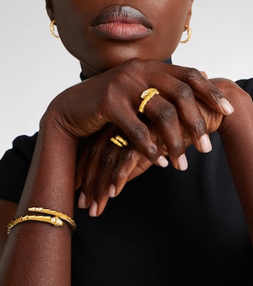 Serpenti Viper 18kt gold ring with diamonds | Bvlgari