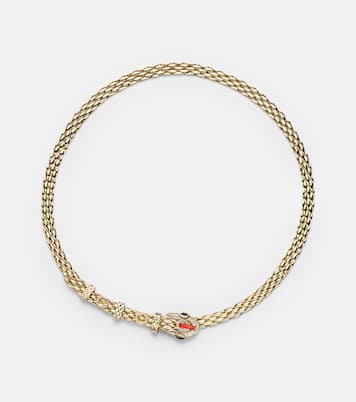 Choker Python aus 9kt Gelbgold mit Emaille und Diamanten | Yvonne Léon