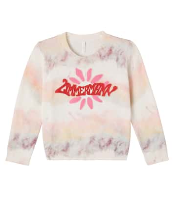 Embroidered tie-dye cotton sweatshirt | Zimmermann Kids