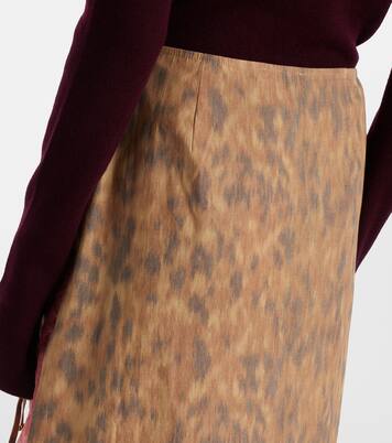 Jupe portefeuille en organza imprimé | Ganni