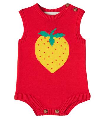 Baby Pixel Strawberry cotton playsuit | Bobo Choses