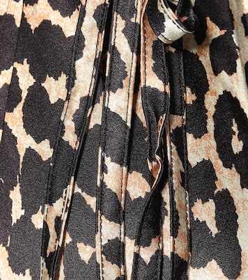 Abito lungo a stampa leopardo in seta | Ganni