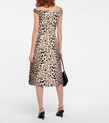 Leopard-print wool midi dress | Prada