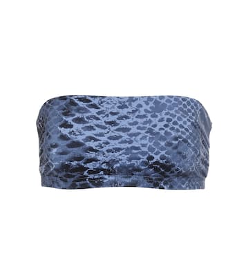 Bree snakeskin-print bandeau bikini top | Karla Colletto
