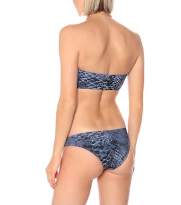 Bree snakeskin-print bandeau bikini top | Karla Colletto