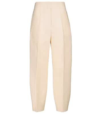 Pantalon tapered à taille haute en soie mélangée | Jil Sander
