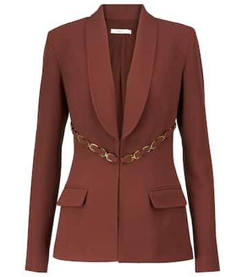 Shannon chain-detail crêpe blazer | Safiyaa
