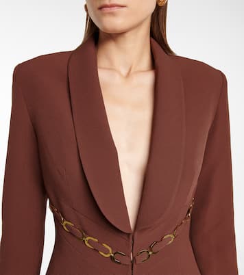 Shannon chain-detail crêpe blazer | Safiyaa