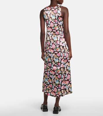 Floral satin midi dress | Ganni