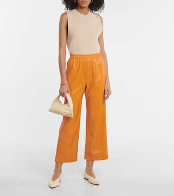 Pantalon ample Odessa en cuir synthétique | Nanushka