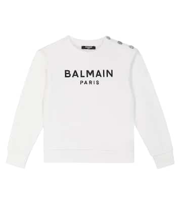 Logo cotton jersey sweatshirt | Balmain Kids