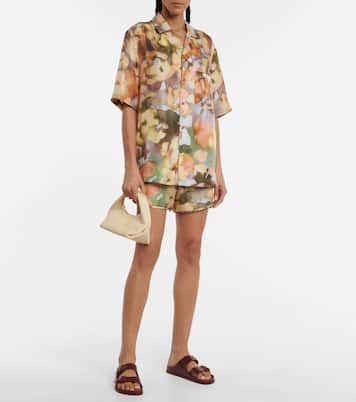 Shorts Mary in twill di seta con stampa | Nanushka