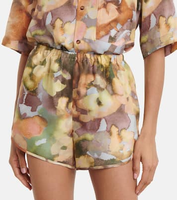 Shorts Mary in twill di seta con stampa | Nanushka