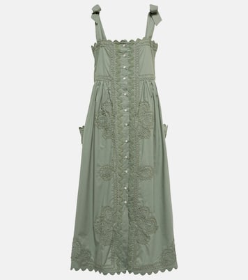Embroidered cotton midi dress | Juliet Dunn