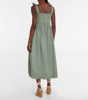 Embroidered cotton midi dress | Juliet Dunn