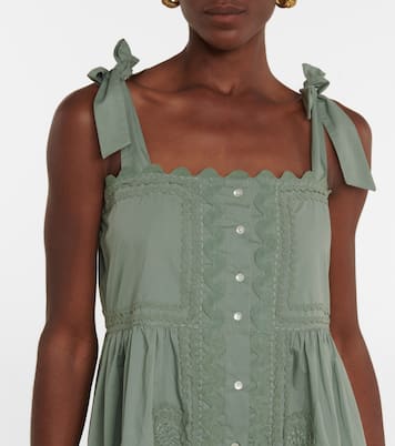 Embroidered cotton midi dress | Juliet Dunn