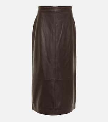Falda midi de piel | Vince