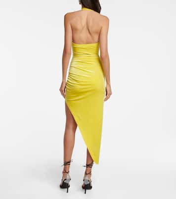 Robe midi Cayla asymétrique en velours | Norma Kamali