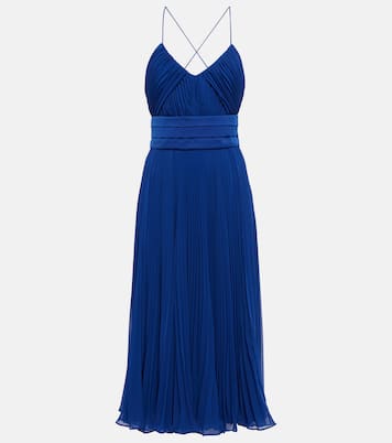 Clarino pleated georgette midi dress | Max Mara
