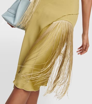 Fringe-trimmed crêpe and satin minidress | Victoria Beckham
