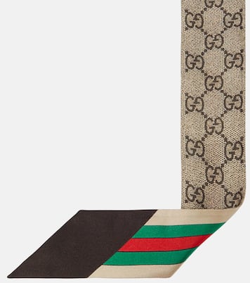 Sciarpa GG in seta con stampa | Gucci