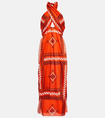 Vestido largo de algodón estampado | Johanna Ortiz