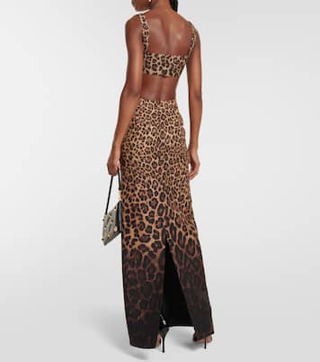 Crêpe Couture leopard-print crop top | Valentino