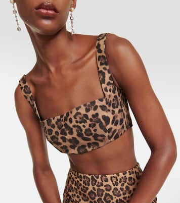 Crêpe Couture leopard-print crop top | Valentino