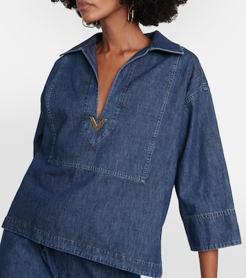 Top in denim di chambray | Valentino