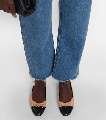 Bow-detail leather ballet flats | Tory Burch