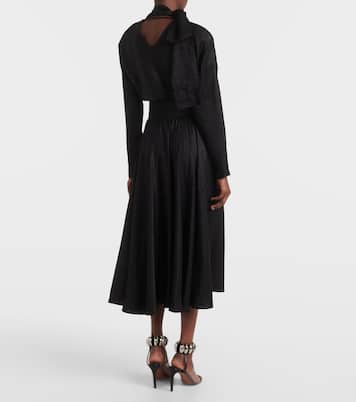 Abito midi in misto seta con fiocco | Alaïa
