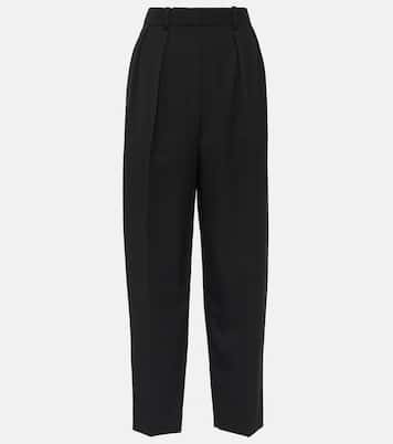 Corby high-rise wool twill straight pants | The Row