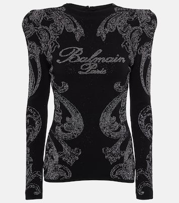Top in jersey di misto cotone paisley | Balmain