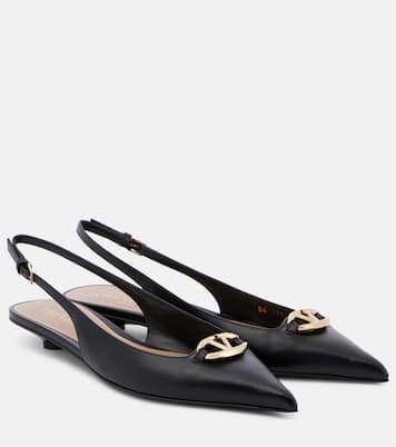 VLogo Signature leather slingback pumps | Valentino Garavani