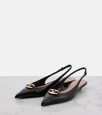 VLogo Signature leather slingback pumps | Valentino Garavani