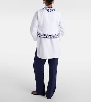 Gilet Dabney in lino con ricamo | Loro Piana