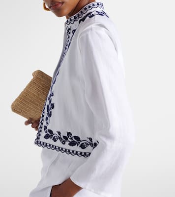 Gilet Dabney in lino con ricamo | Loro Piana