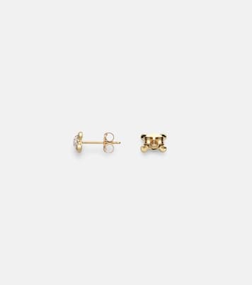 Boucles d'oreilles Diamond Cross Stitch en or 14 ct et diamants blancs | Stone and Strand