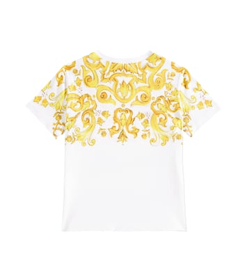 T-shirt Majolica in jersey di cotone | Dolce&Gabbana Kids
