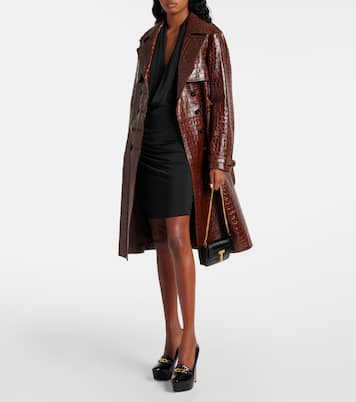 Croc-effect patent leather platform pumps | Tom Ford