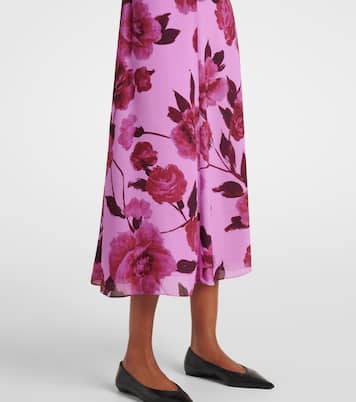 Abito midi in crêpe con stampa floreale | Erdem