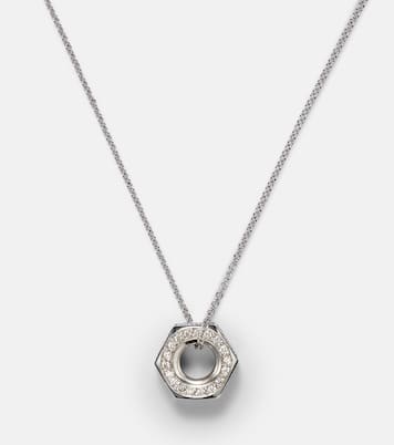 Collana Nut Pendant in oro bianco 18kt con diamanti | Ileana Makri