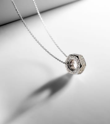 Collana Nut Pendant in oro bianco 18kt con diamanti | Ileana Makri