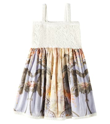 Kleid Wylie aus Baumwolle mit Häkelstrick | Zimmermann Kids