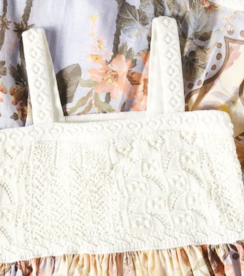 Kleid Wylie aus Baumwolle mit Häkelstrick | Zimmermann Kids