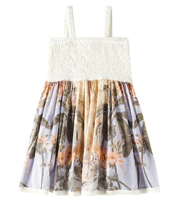 Kleid Wylie aus Baumwolle mit Häkelstrick | Zimmermann Kids